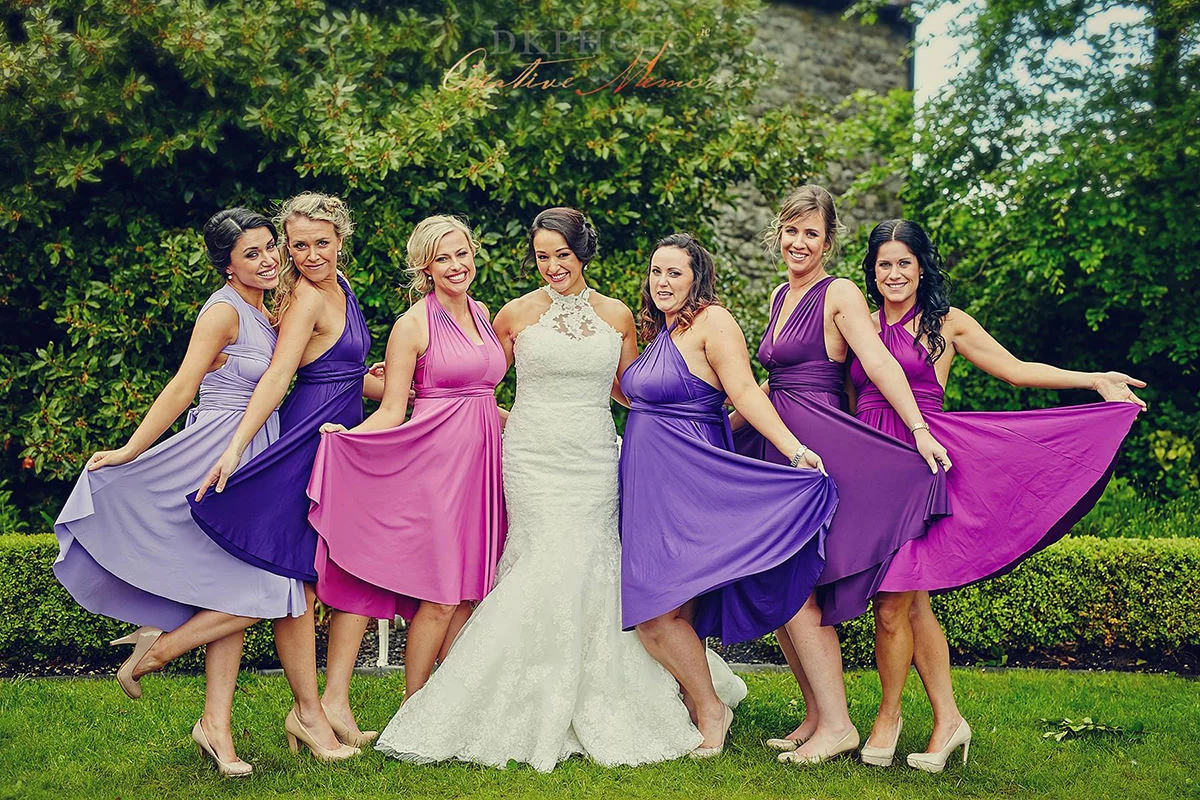 Different shades of purple bridesmaid fashion dresses